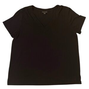 J. Jill Wearever Collection Black Short Sleeve V-Neck Top Women’s Size Medium
